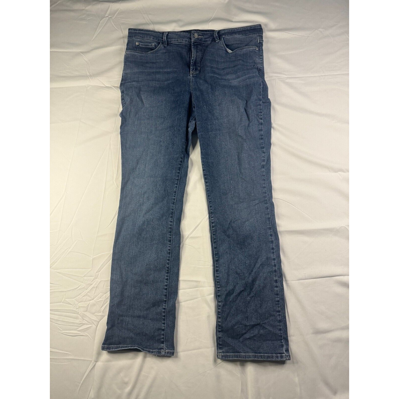 Nydj Jeans Womens Size 18 Marilyn Straight Mid Rise Denim Blue 5 Pocket 38x32.5